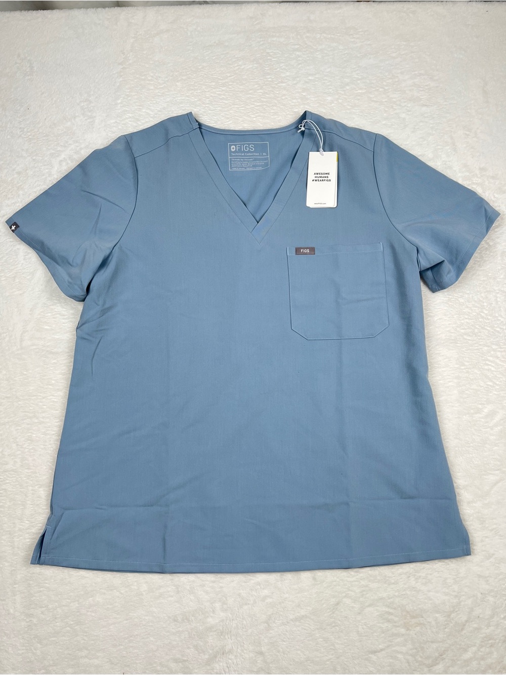 FIGS Dusty Blue Scrub Set Catarina Top Yola Pants XL Petite NWT/NWOT - Picture 2 of 3